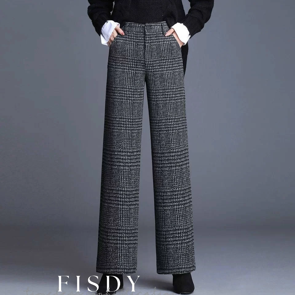 Fisdy – Relaxed-Fit Plaid Dress Pants – Fisdy Fashion Boutique